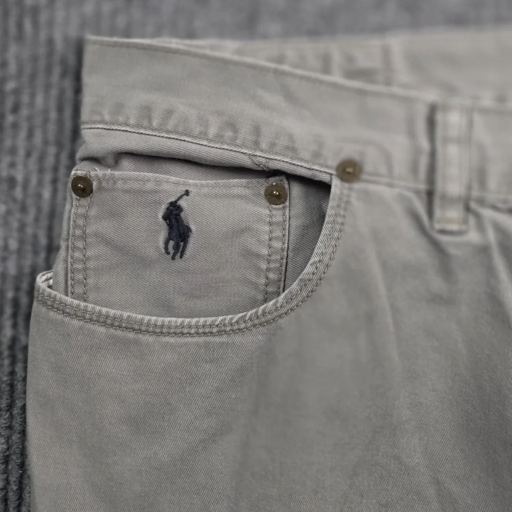 Polo Ralph Lauren Straight 650 Pants Mens 38x32 Gray Cotton Denim Style Y2K Gorp